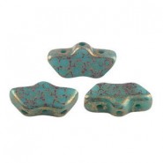 Les perles par Puca® Delos kralen Opaque green turquoise bronze 63130/15496